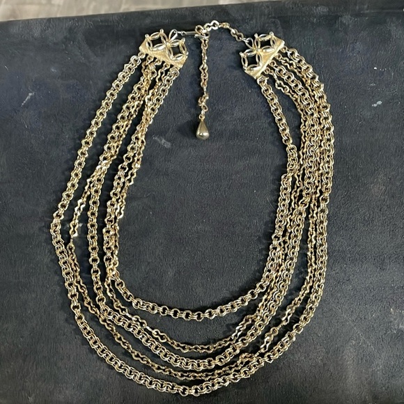Vintage multi strand Coro chain necklace - Picture 1 of 6
